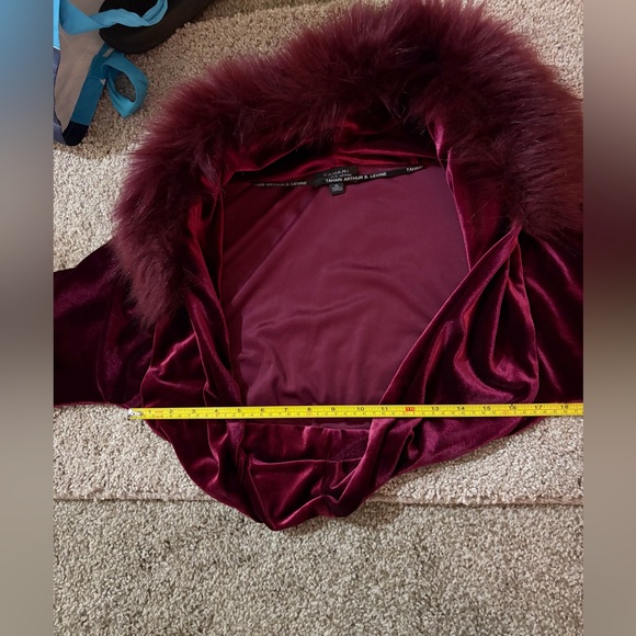 TAHARI Womens Burgundy Faux Fur Solid Long Sleeve Open
Cardigan Sweater Size XL - Picture 15 of 15